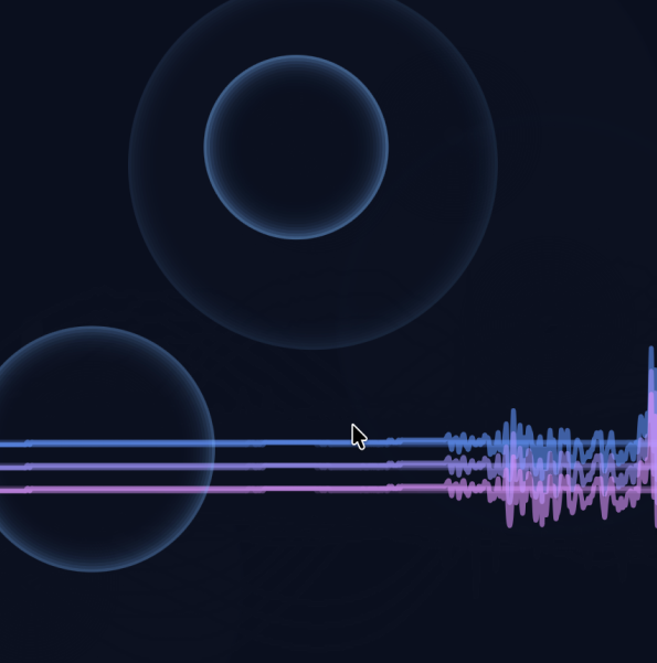 parallel and circles according to audio frequencies