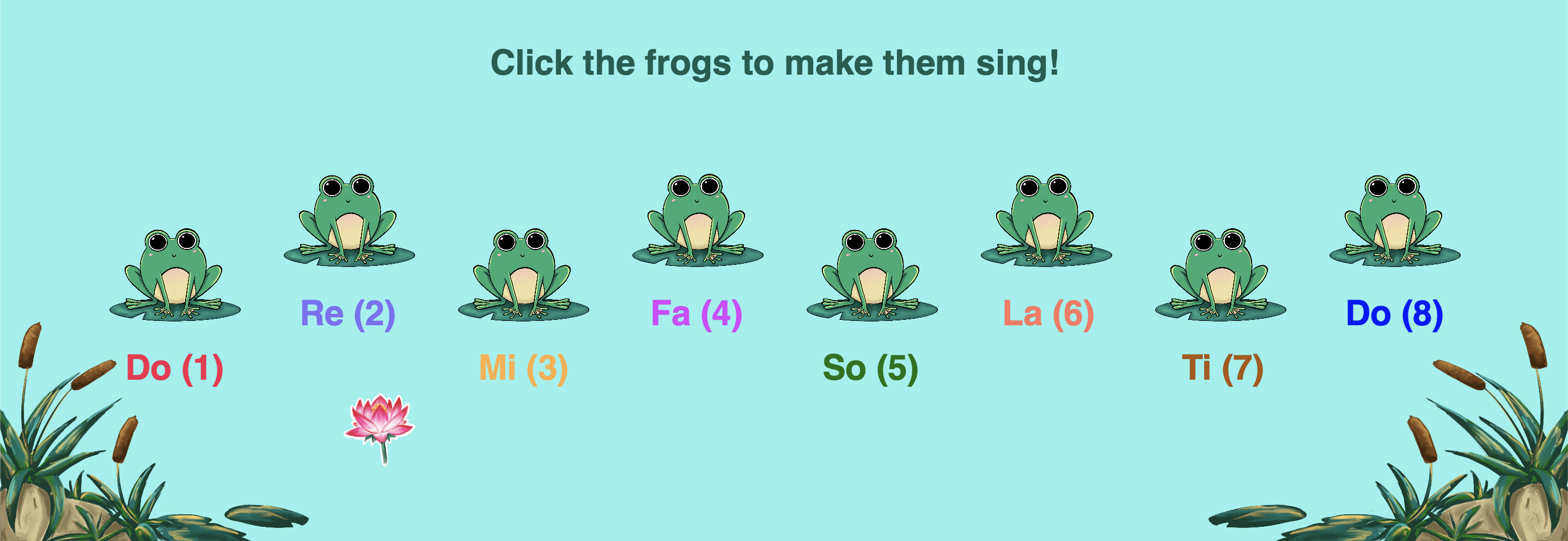 Frog choir that sings when you press on the frogs