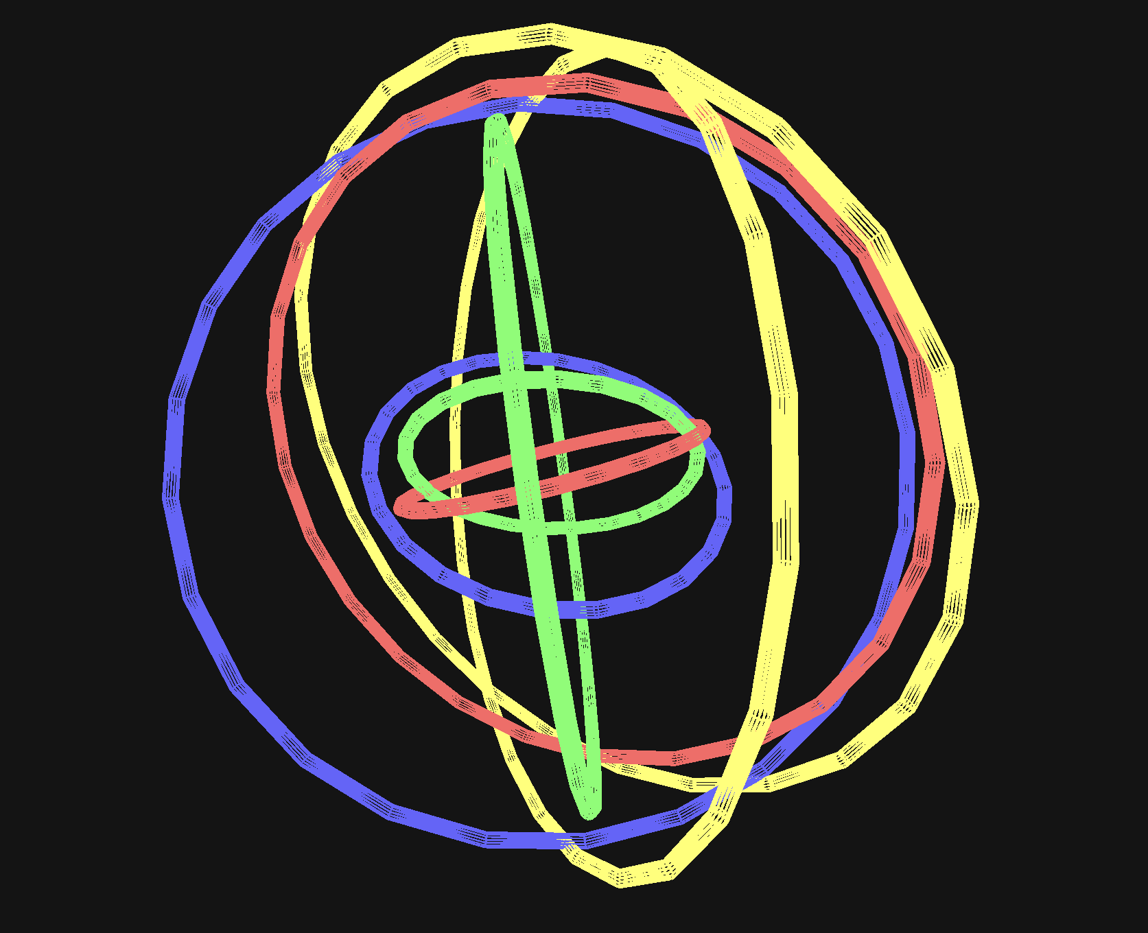 Every click generates a different coloured torus model with randomized sizes