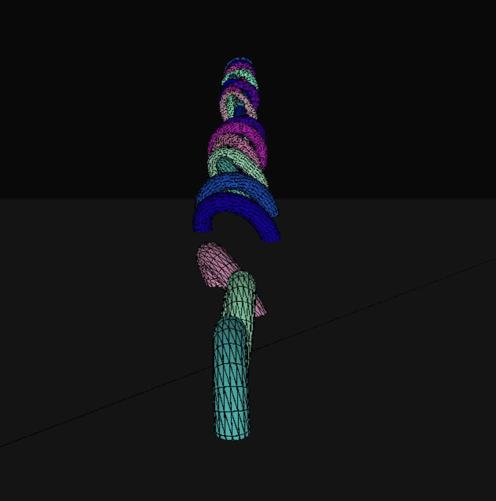 Dynamic trail of torus models that appear everytime a key is clicked
