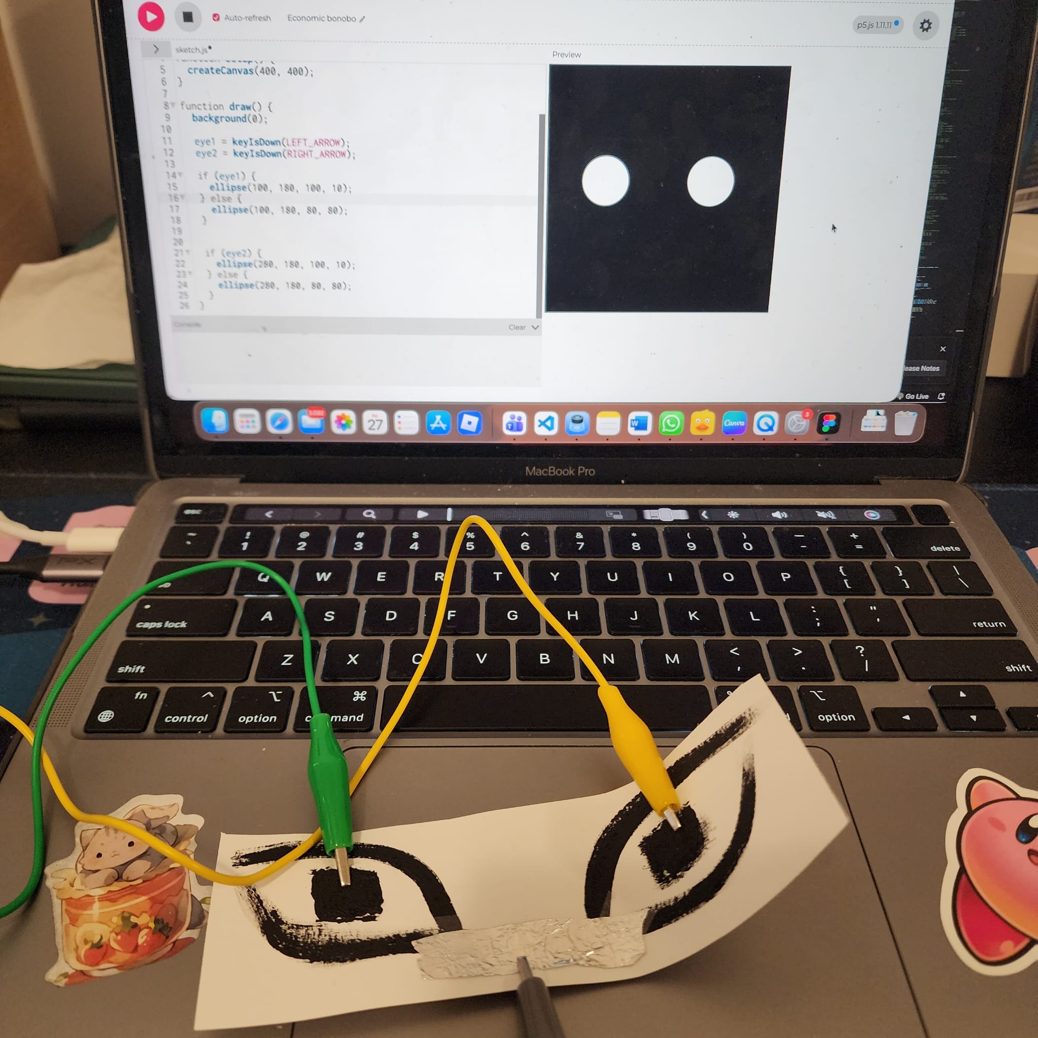 Conductive eye painting