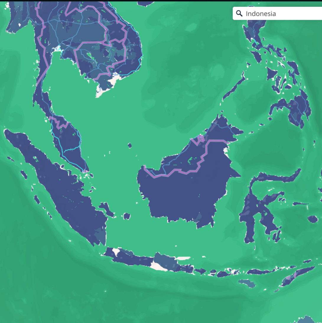 Green and blue Indonesia without words