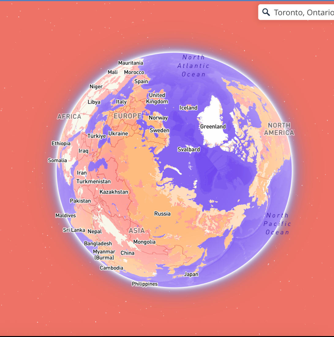 Salmon and purple earth