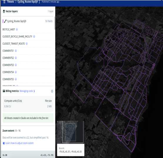 Cycling routes in Oakville